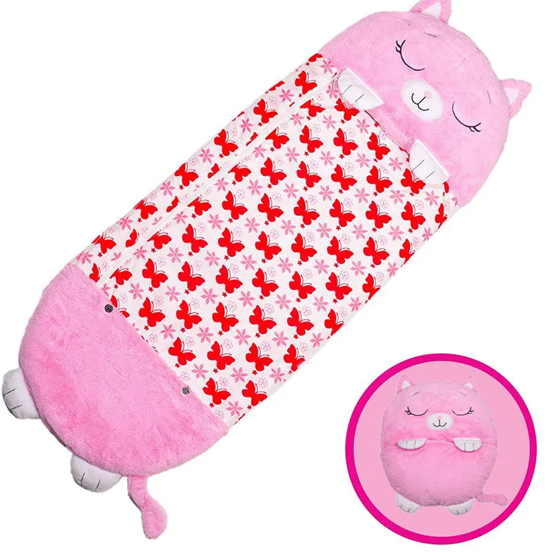 DreamPals Sleepy Sack – Warm Sleeping Bag with plush pillow and fun prints for Boys & Girls