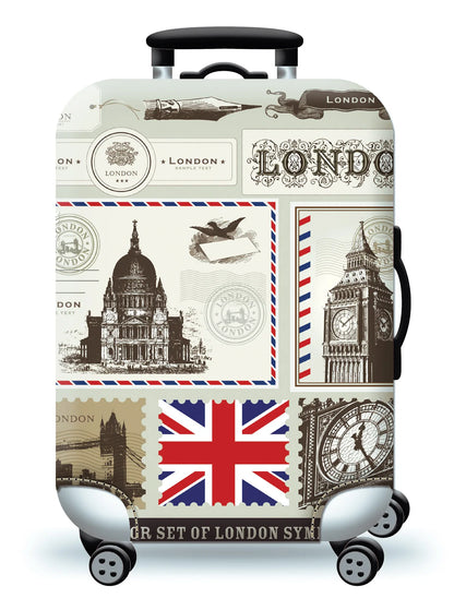GlobeTrotter™ Elastic World Map Luggage Cover – Thick Zippered Suitcase Protector for 18–32" Bags