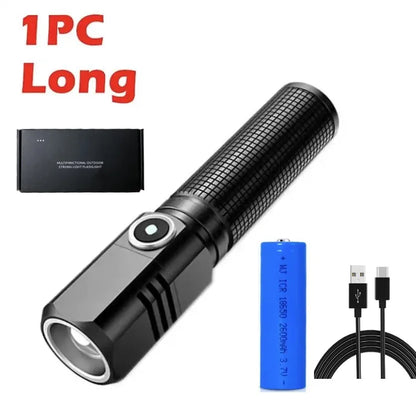 BrightCore Mini Torch – USB-C Rechargeable XHP50 LED Flashlight 1500lm