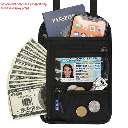 SafePass™ RFID Blocking Passport Wallet – Waterproof Travel Purse with Phone Holder