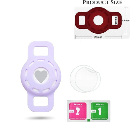 PawTrack™ AirTag Pet Collar Holder – Anti-Lost Silicone Case for Cats, Puppies & Small Dogs