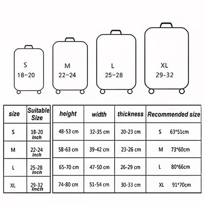 GlobeTrotter™ Elastic World Map Luggage Cover – Thick Zippered Suitcase Protector for 18–32" Bags