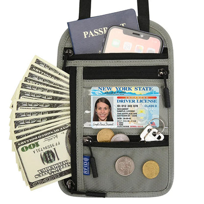 SafePass™ RFID Blocking Passport Wallet – Waterproof Travel Purse with Phone Holder