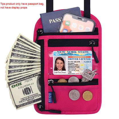 SafePass™ RFID Blocking Passport Wallet – Waterproof Travel Purse with Phone Holder