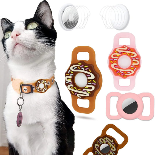 PawTrack™ AirTag Pet Collar Holder – Anti-Lost Silicone Case for Cats, Puppies & Small Dogs