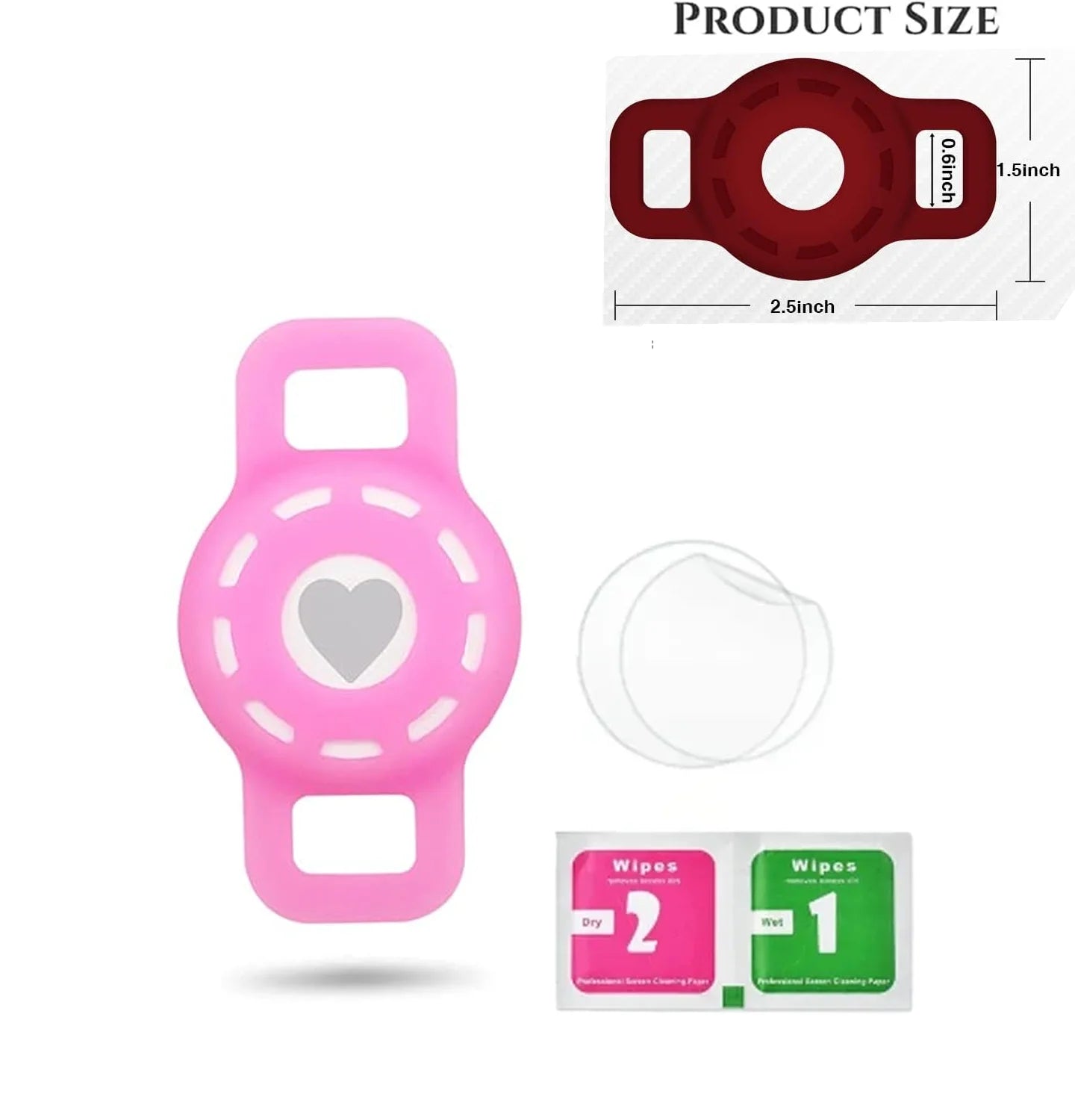 PawTrack™ AirTag Pet Collar Holder – Anti-Lost Silicone Case for Cats, Puppies & Small Dogs
