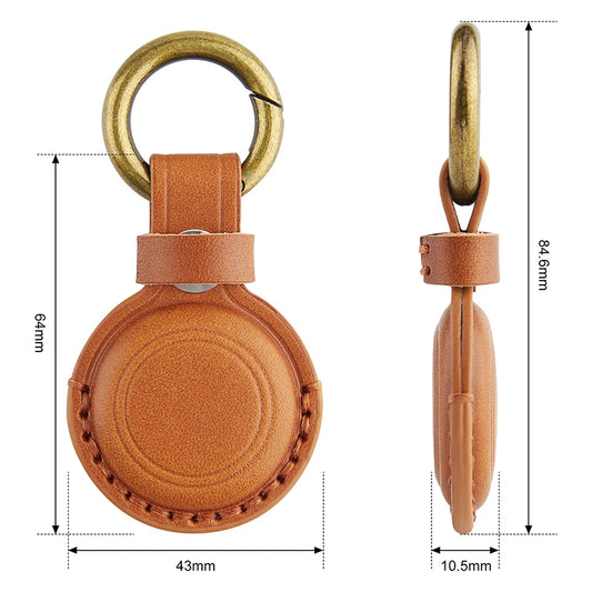 LeatherLink™ Genuine Leather AirTag Keychain – Protective Case & Key Ring Holder for Apple AirTag