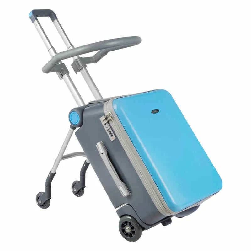 TravelTots™ Ride-On Stroller Suitcase – Durable Waterproof Kids Luggage for Sitting & Riding