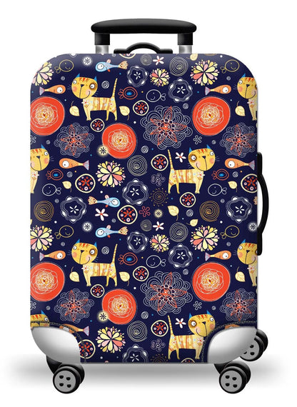 GlobeTrotter™ Elastic World Map Luggage Cover – Thick Zippered Suitcase Protector for 18–32" Bags