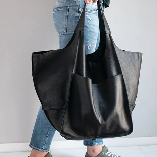 VinTote™ Retro Handmade Women’s Tote – Spacious Solid Colour Shoulder Bag with Zip & Multifunction Handbag
