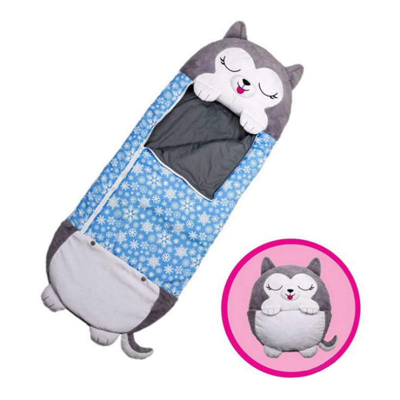 DreamPals Sleepy Sack – Warm Sleeping Bag with plush pillow and fun prints for Boys & Girls