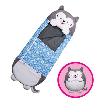 DreamPals Sleepy Sack – Warm Sleeping Bag with plush pillow and fun prints for Boys & Girls