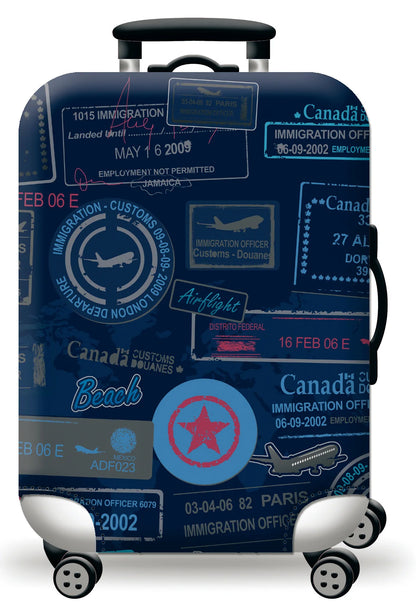 GlobeTrotter™ Elastic World Map Luggage Cover – Thick Zippered Suitcase Protector for 18–32" Bags