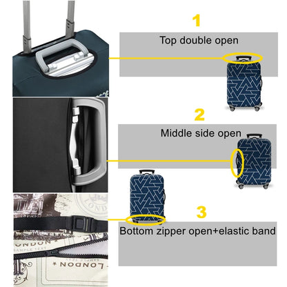 GlobeTrotter™ Elastic World Map Luggage Cover – Thick Zippered Suitcase Protector for 18–32" Bags
