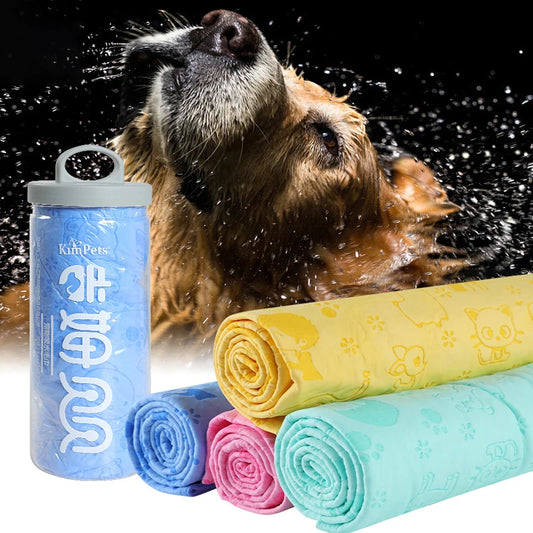 AquaSnug Towel – Super Absorbent Pet Drying Cloth + Storage Tub