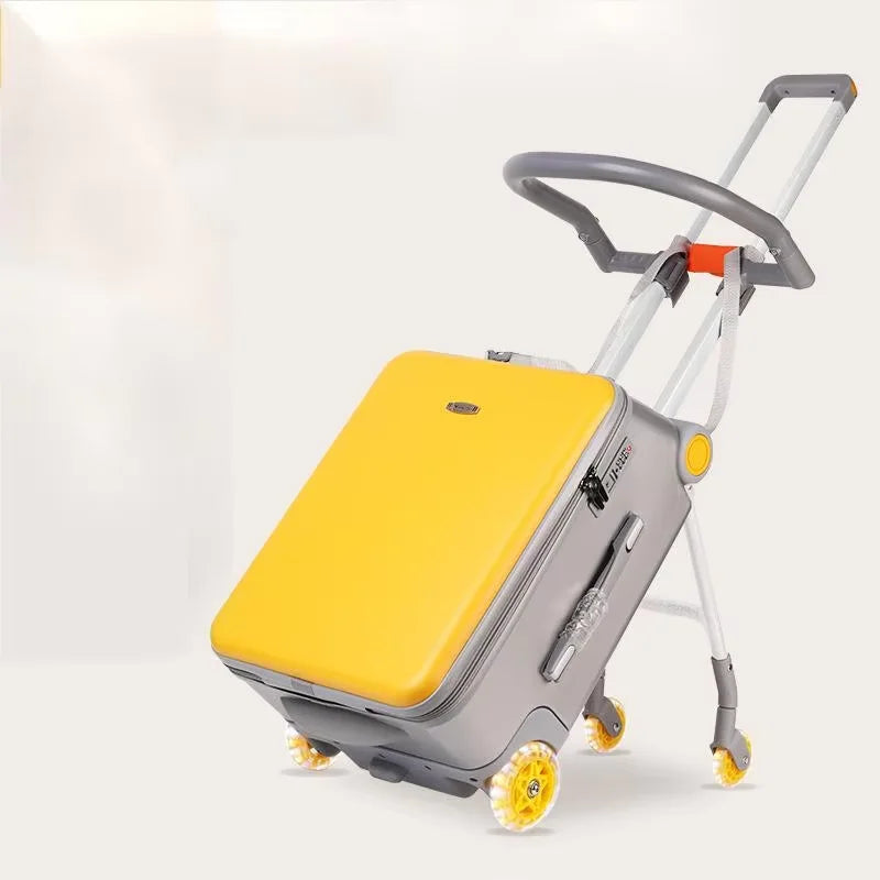 TravelTots™ Ride-On Stroller Suitcase – Durable Waterproof Kids Luggage for Sitting & Riding