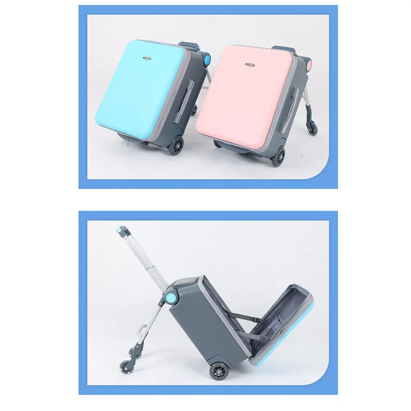TravelTots™ Ride-On Stroller Suitcase – Durable Waterproof Kids Luggage for Sitting & Riding